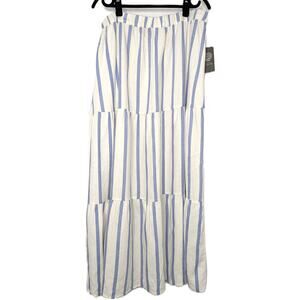 Vince Camuto Blue Striped Skirt Linen Size XL